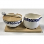 Azucarero y lechera porcelana madera Bambú celta 87383