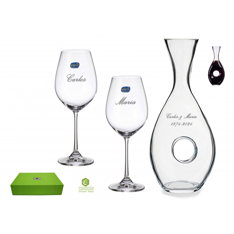 Set de 2 Copas de Vino borde dorado Personalizadas de 450ml –  undetallepararecordar