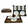Juego de té Pombal 6 piezas en caja de madera col. Blanca