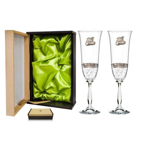 Copas Champagne personalizadas para bodas grabadas con plata
