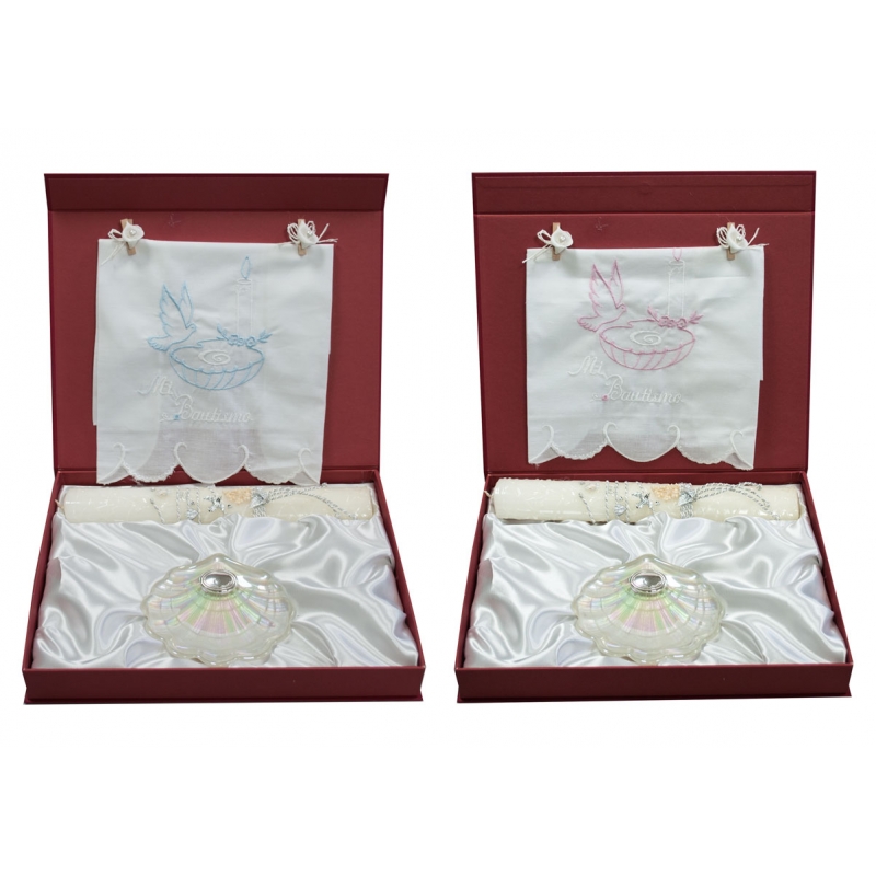 Pañuelo bautismo bordado concha con bordado personalizado - Detalles de Boda
