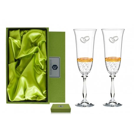 Copas personalizadas para bodas de oro en cristal Bohemia